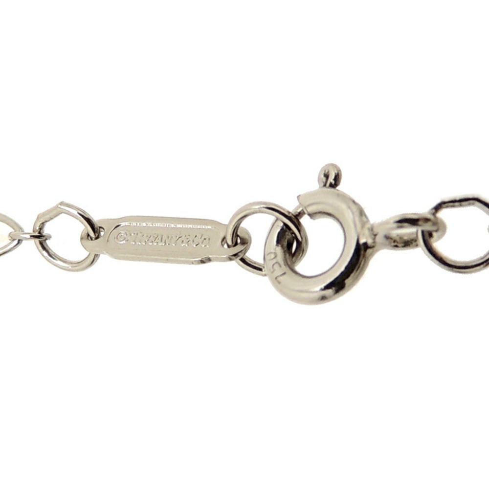 TIFFANY 750WG Clover Key Diamond Ladies Necklace 750 White Gold - Picture 6 of 8